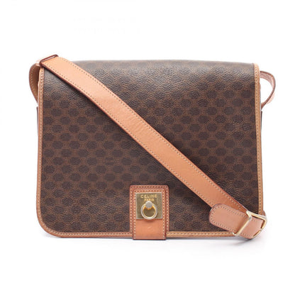 Celine Shoulder Bag Macadam Brown Leather