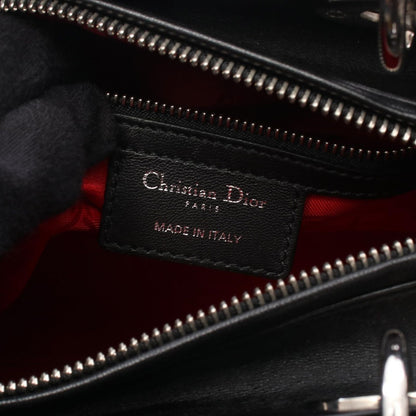 Dior Handbag Lady Dior 2-Way Black Leather Tote Medium — view 4