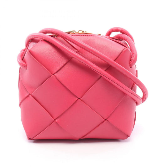 Bottega Veneta Shoulder Bag Mini Cassette Rose Pink Leather Maxi Intrecciato