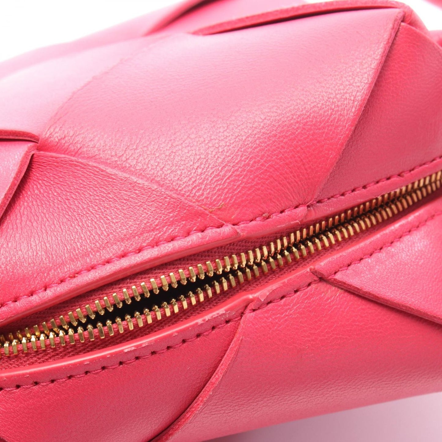 Bottega Veneta Shoulder Bag Mini Cassette Rose Pink Leather Maxi Intrecciato — view 7