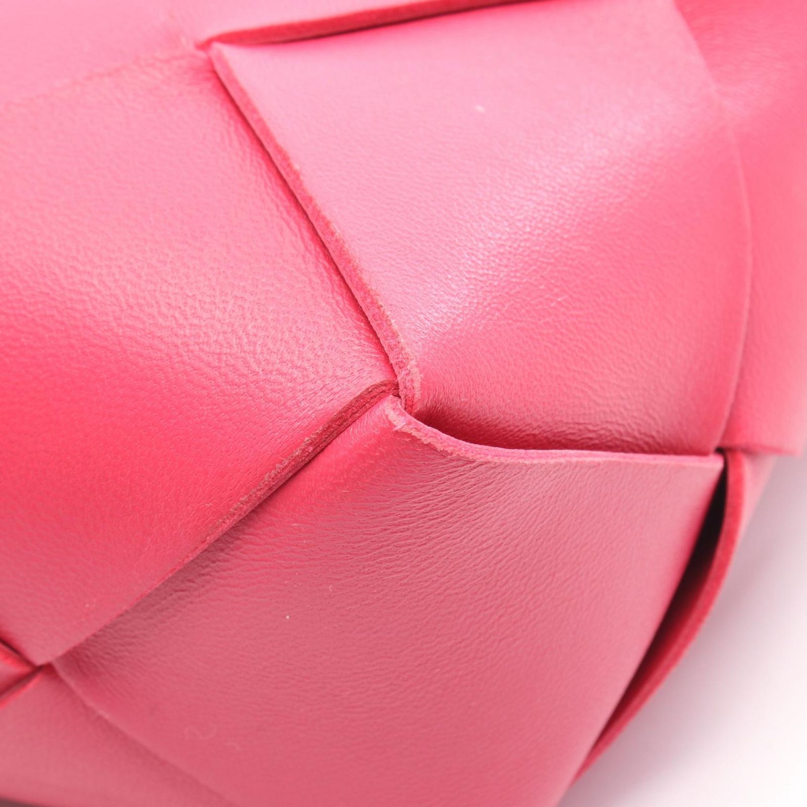Bottega Veneta Shoulder Bag Mini Cassette Rose Pink Leather Maxi Intrecciato — view 6