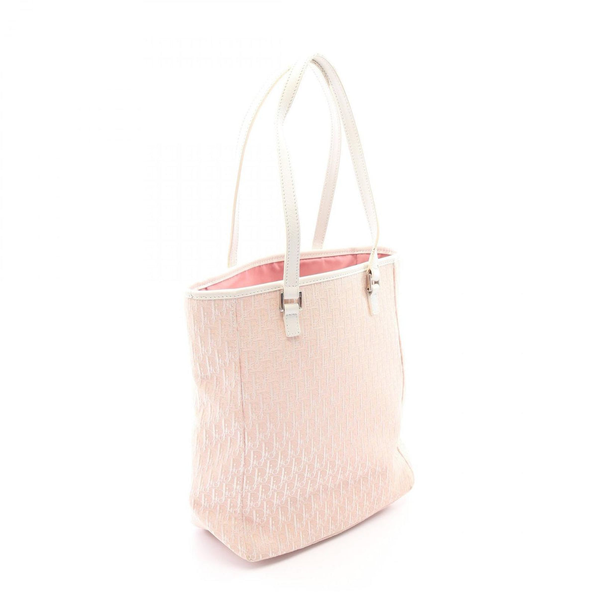 Dior Tote Trotter Pink White Canvas Leather — view 2