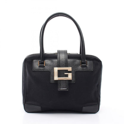 Gucci Handbag G Logo Black Canvas Leather