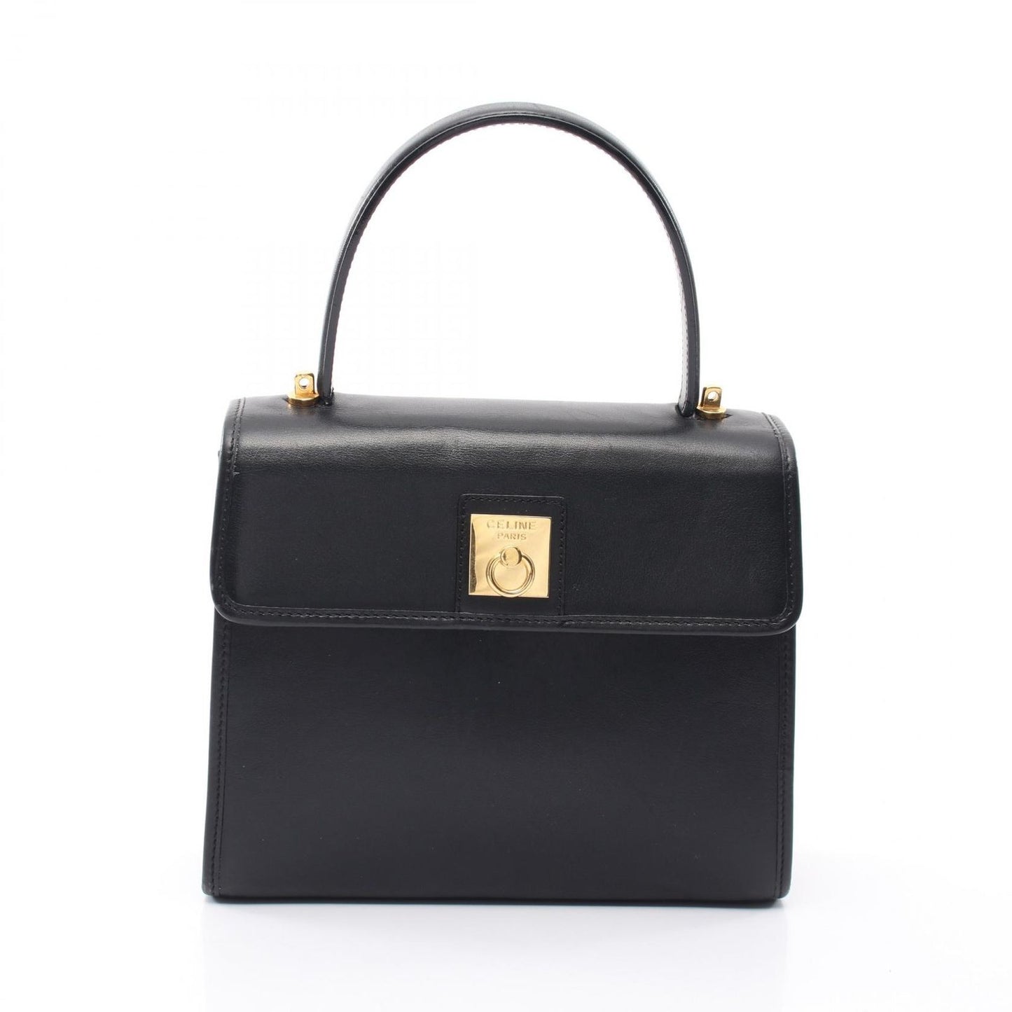 Celine Handbag Gancini Black Leather 2-Way