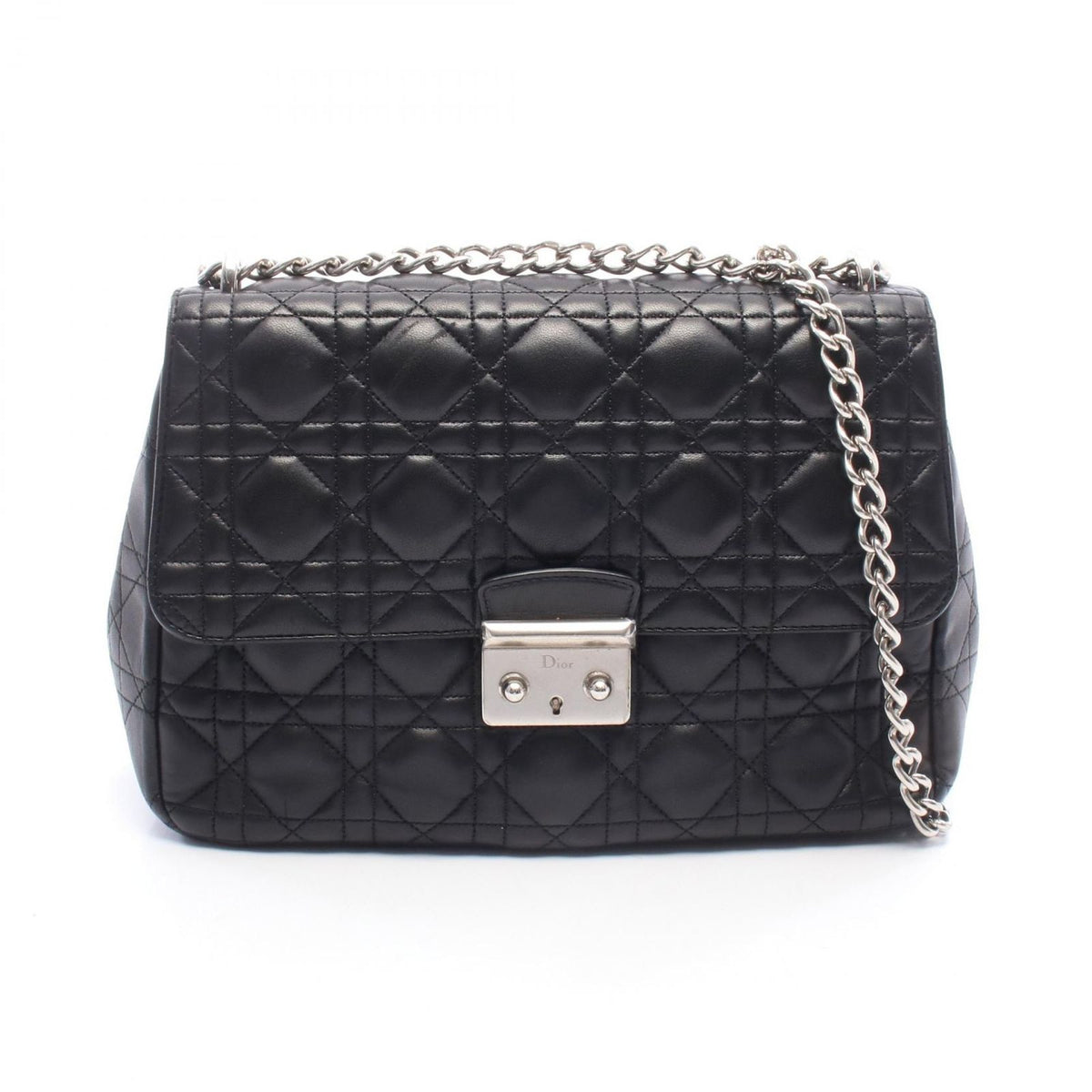 Dior Shoulder Bag Miss Dior Cannage Black Lambskin Chain