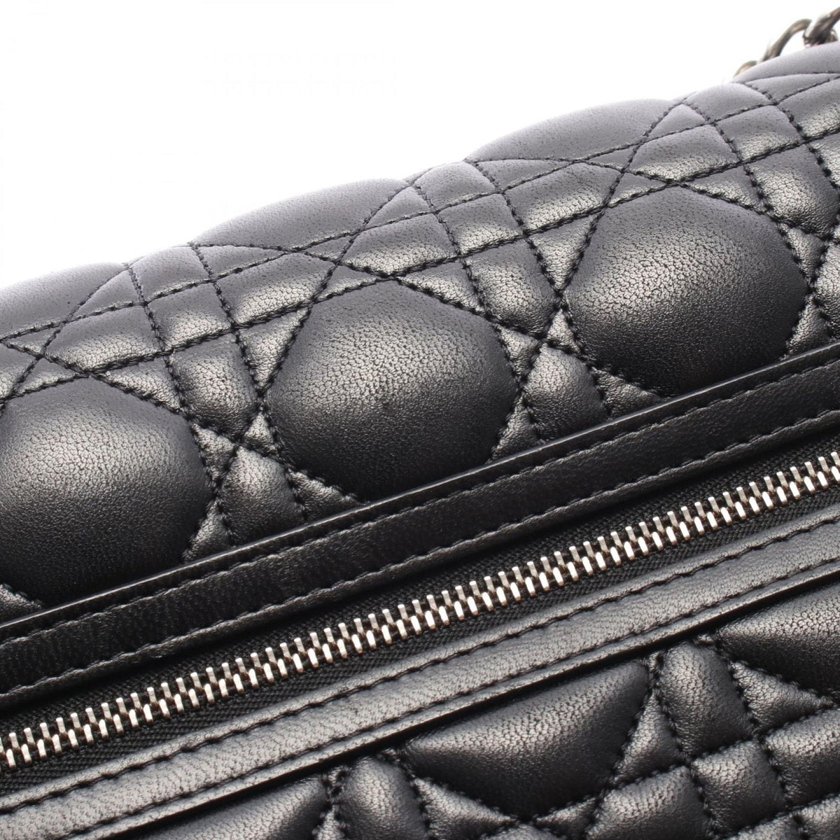 Dior Shoulder Bag Miss Dior Cannage Black Lambskin Chain — view 7