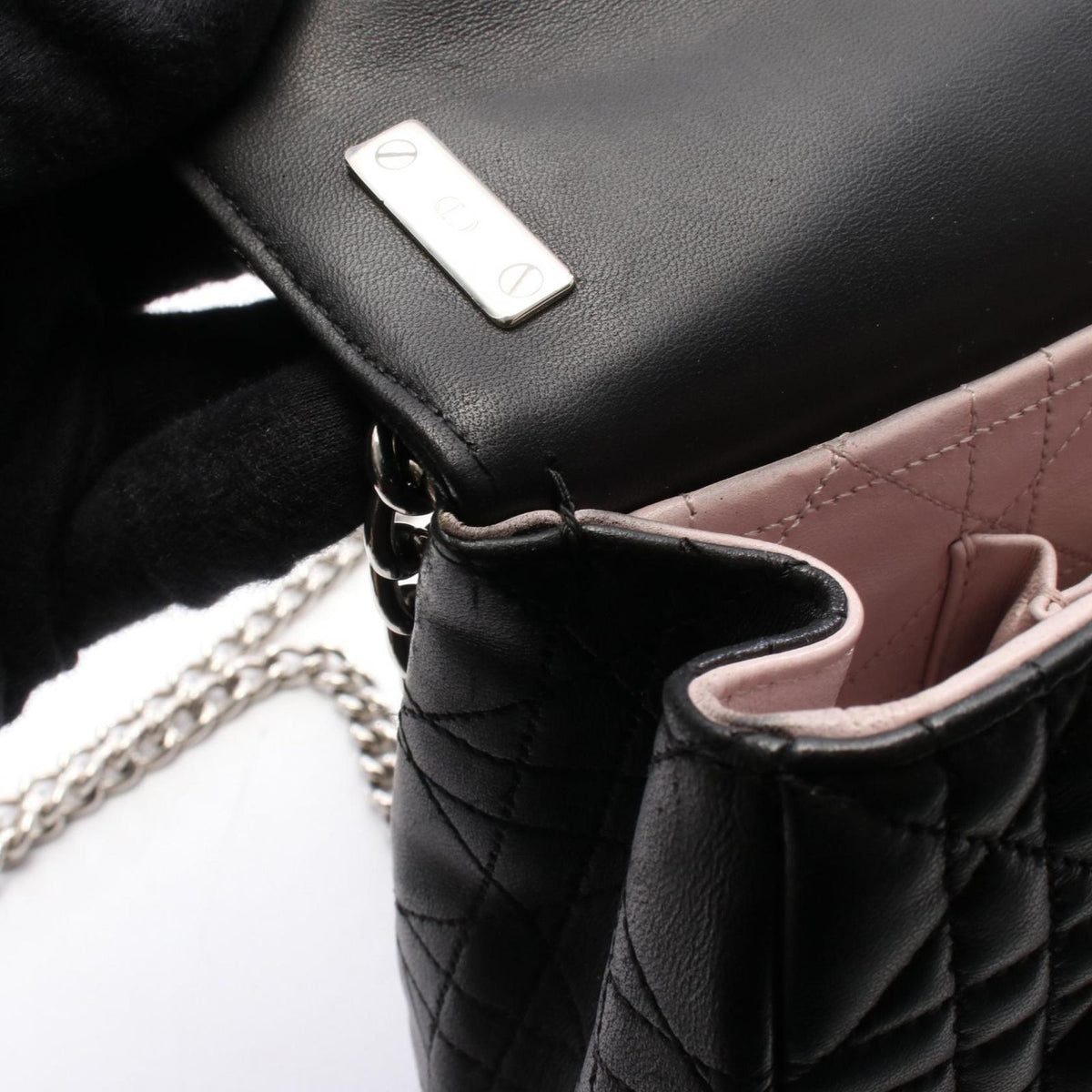 Dior Shoulder Bag Miss Dior Cannage Black Lambskin Chain — view 5
