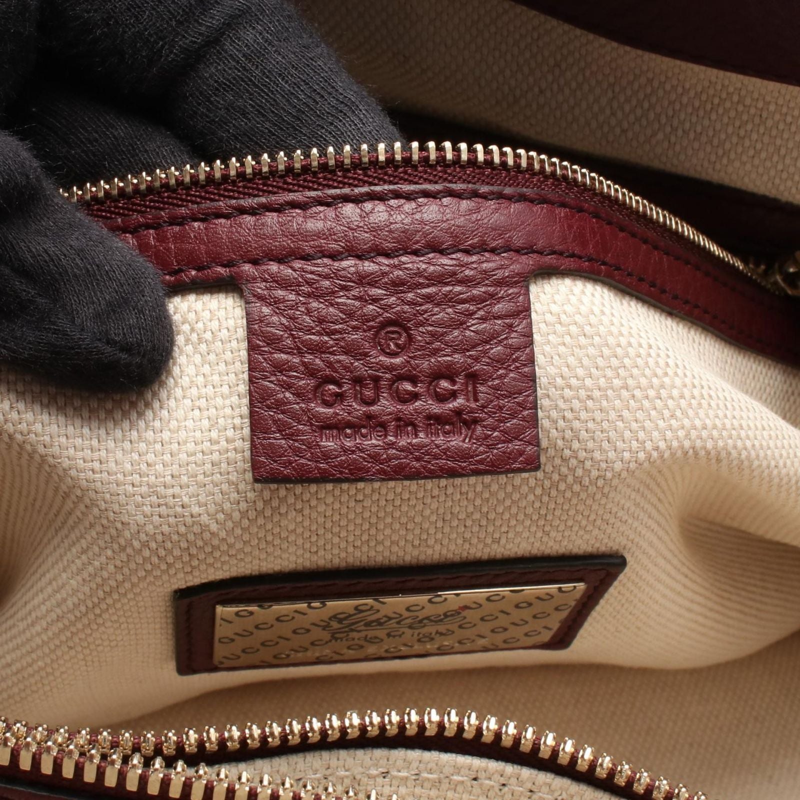 Gucci Tote Soho Interlocking G 2-Way Burgundy Leather — view 4