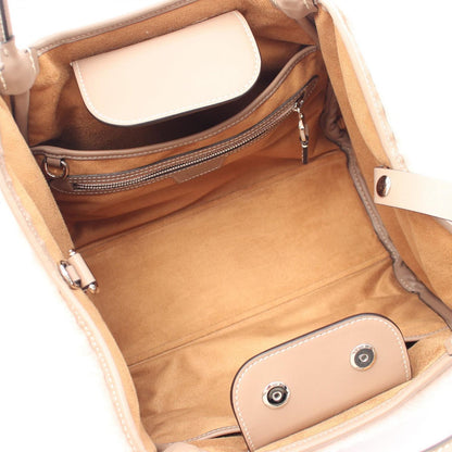 Max Mara Handbag T Marine Teddy Bear 2-Way Gray Beige Wool Leather — view 3