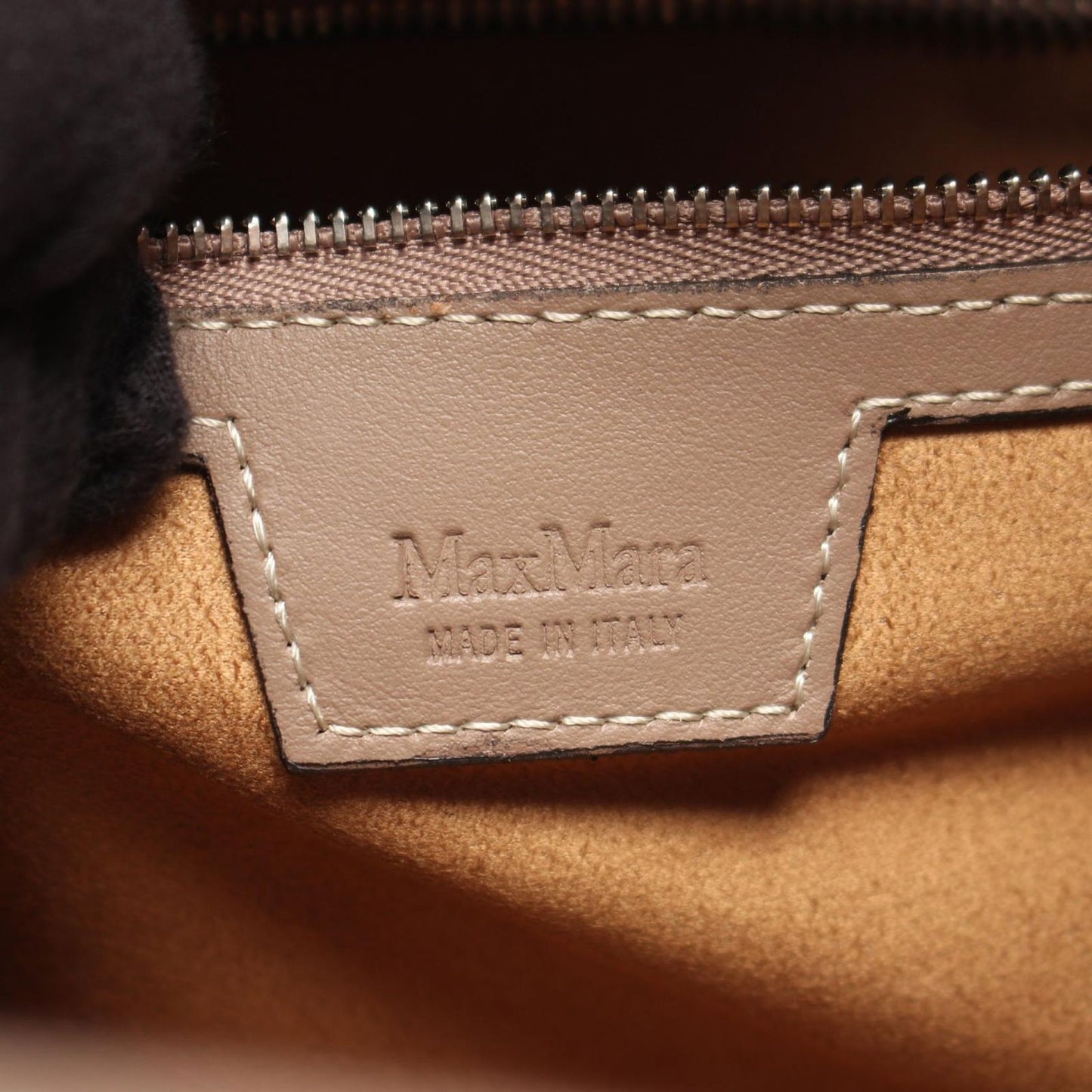 Max Mara Handbag T Marine Teddy Bear 2-Way Gray Beige Wool Leather — view 4