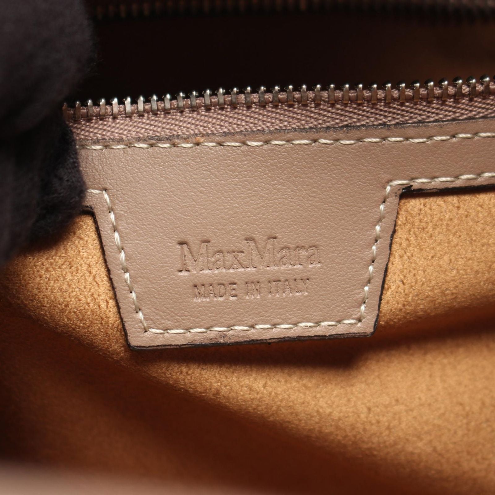 Max Mara Handbag T Marine Teddy Bear 2-Way Gray Beige Wool Leather — view 4