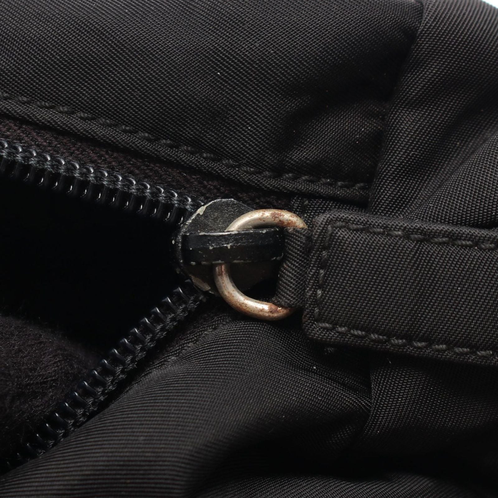 Prada Handbag Tessuto Black Nylon Triangle Logo — view 8