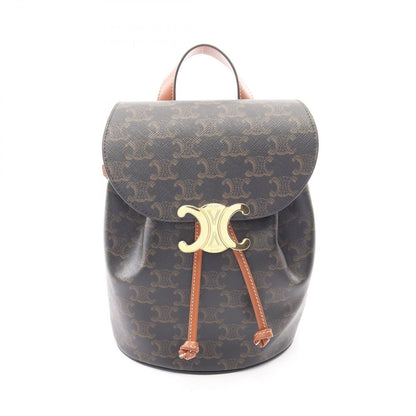 Celine Backpack Bonnie Triomphe Brown Black Leather
