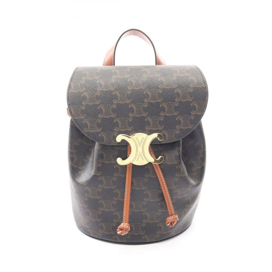 Celine Backpack Bonnie Triomphe Brown Black Leather
