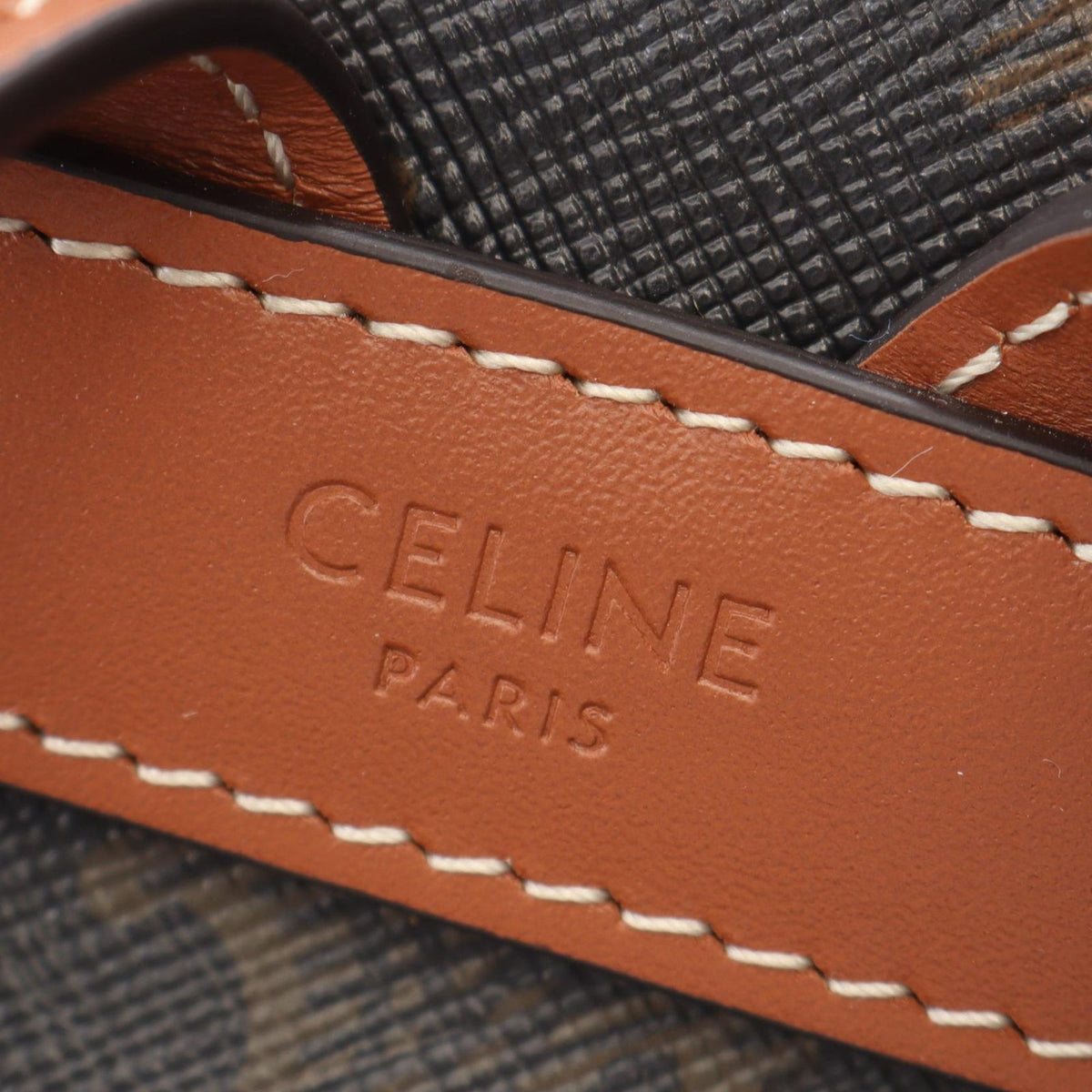 Celine Backpack Bonnie Triomphe Brown Black Leather — view 4