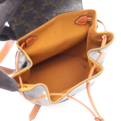 Celine Backpack Bonnie Triomphe Brown Black Leather — view 3