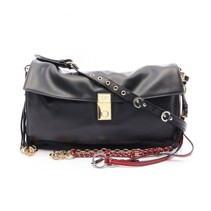 Prada Shoulder Bag Soft Sound Large Black Red White Leather