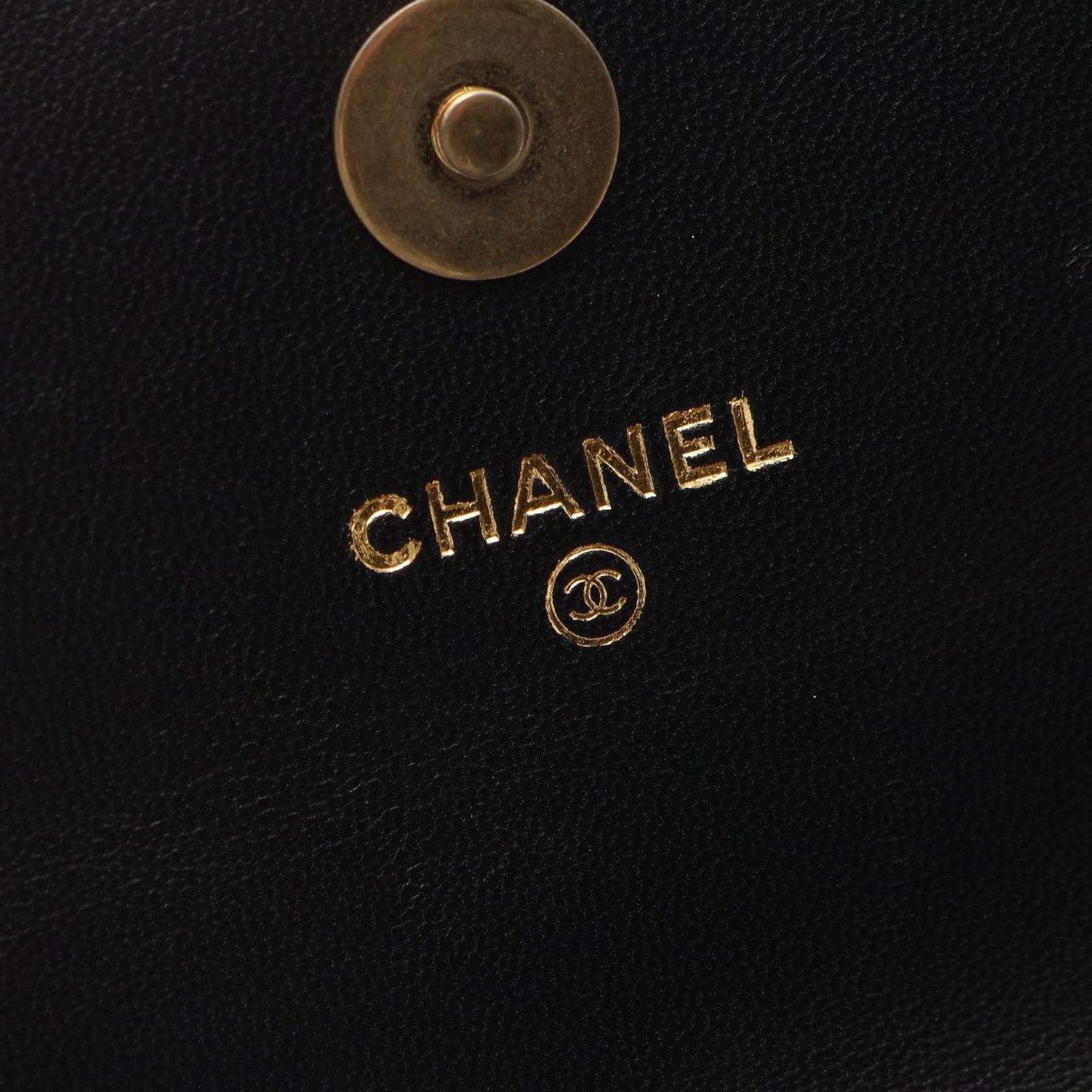 Chanel Shoulder Bag Quilted Black Lambskin Chain Phone Case — view 4
