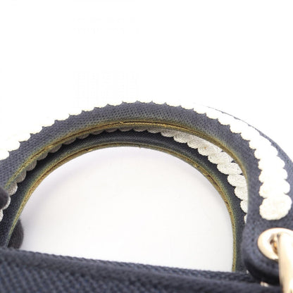 Dior Handbag Lady D-lite Cornelie Medium 2-Way Navy White Canvas — view 8