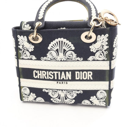 Dior Handbag Lady D-lite Cornelie Medium 2-Way Navy White Canvas — view 7