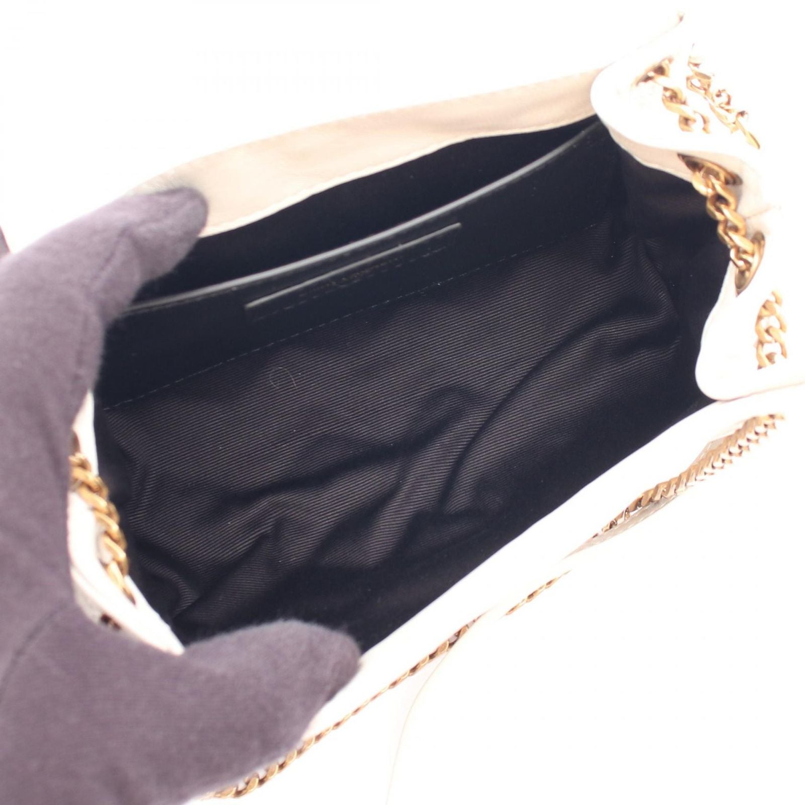 Saint Laurent Paris Shoulder Bag Monogram Mini Nolita Ivory Leather — view 3