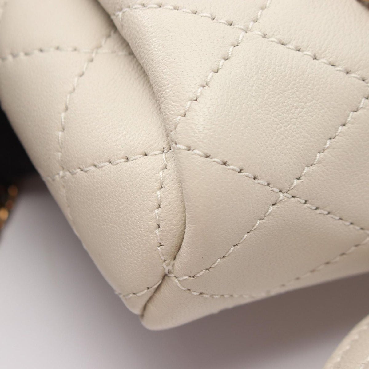 Saint Laurent Paris Shoulder Bag Monogram Mini Nolita Ivory Leather — view 5