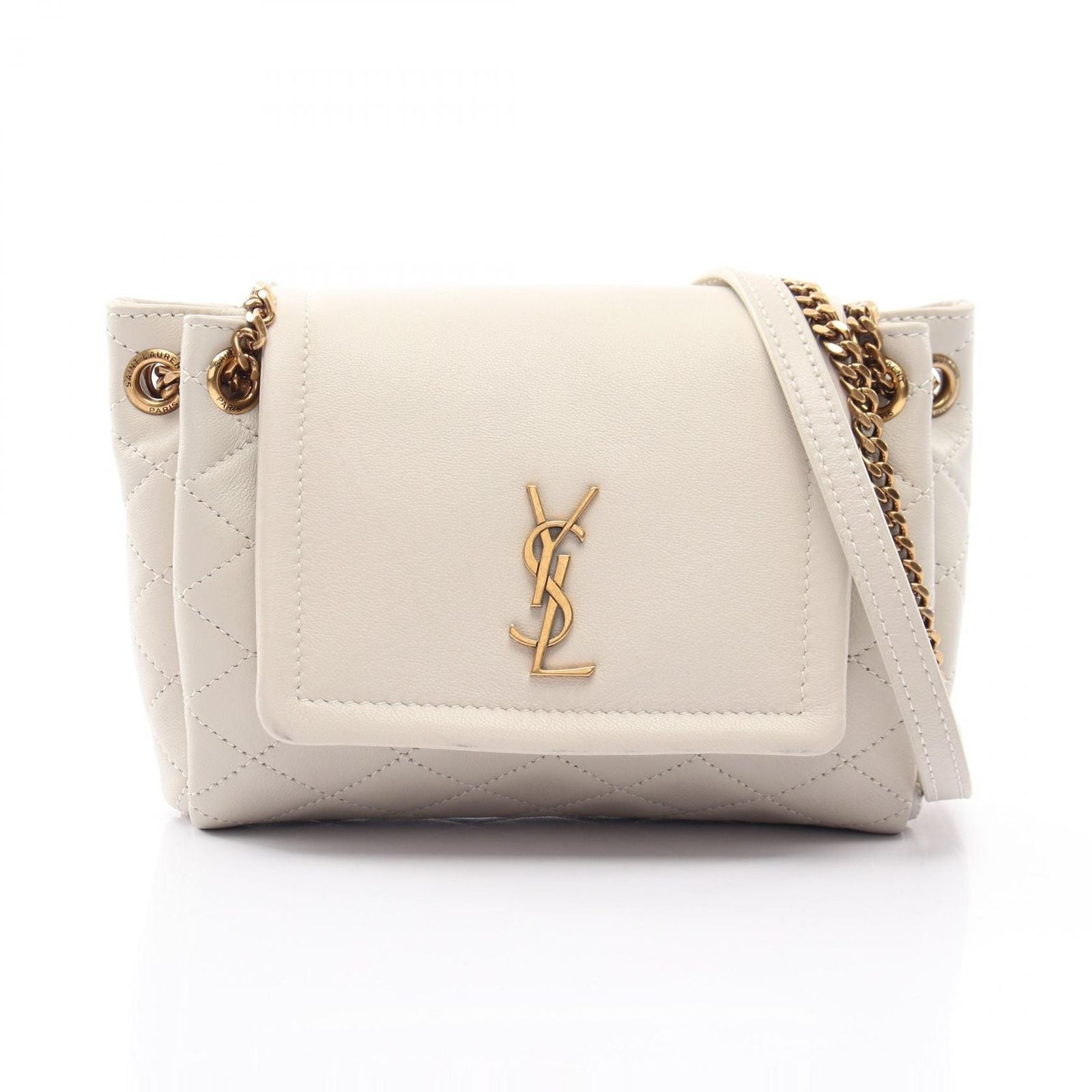 Saint Laurent Paris Shoulder Bag Monogram Mini Nolita Ivory Leather