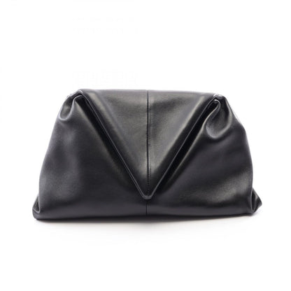 Bottega Veneta Clutch Triangle Flap Black Leather