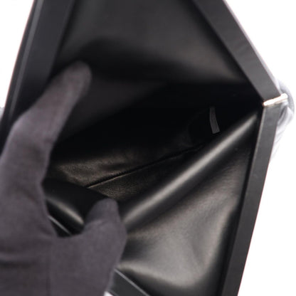 Bottega Veneta Clutch Triangle Flap Black Leather — view 3