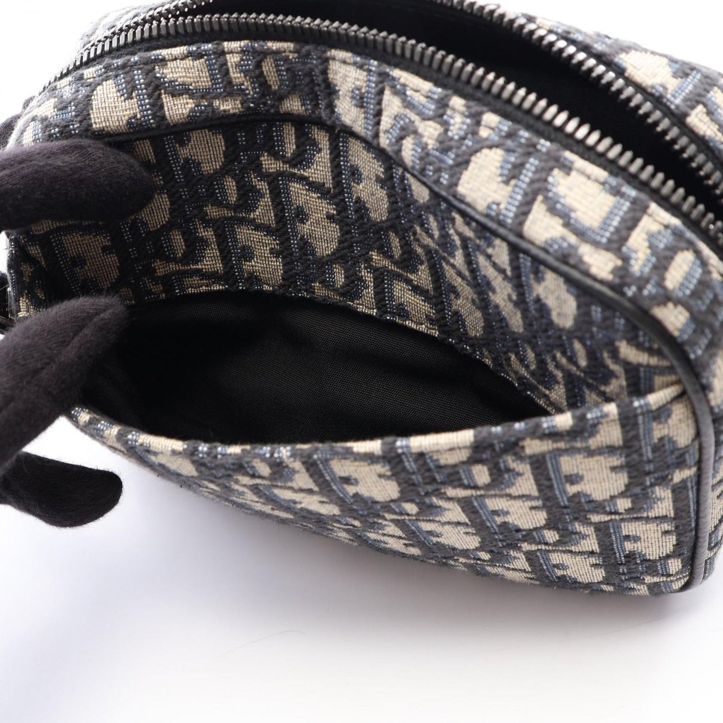 Dior Shoulder Bag Safari Oblique Ivory Navy Black Canvas Leather Mini — view 6