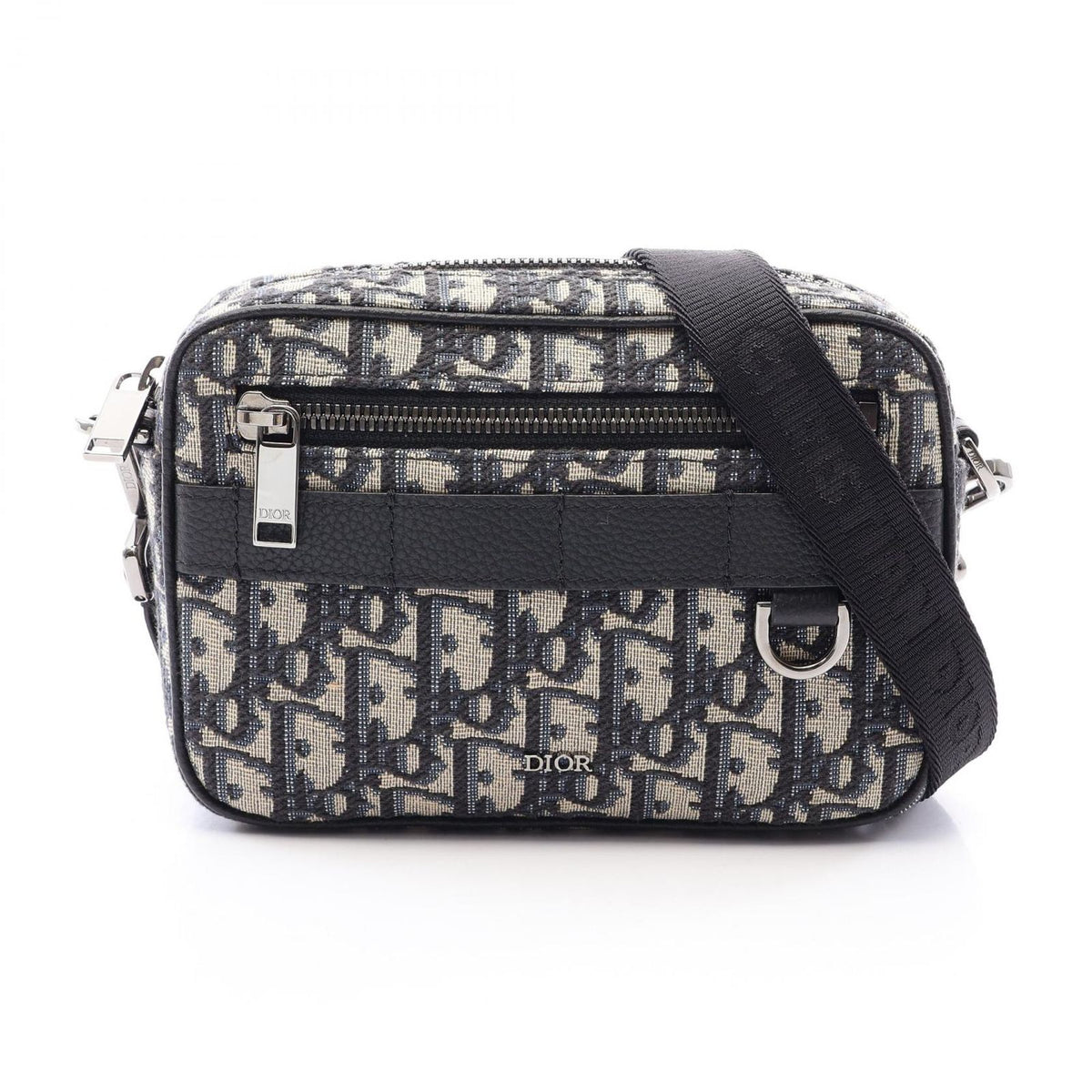 Dior Shoulder Bag Safari Oblique Ivory Navy Black Canvas Leather Mini