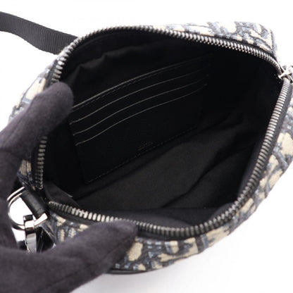 Dior Shoulder Bag Safari Oblique Ivory Navy Black Canvas Leather Mini — view 3