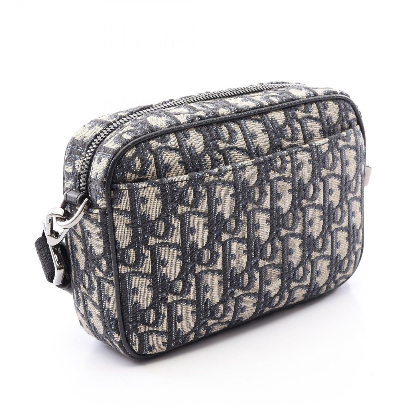 Dior Shoulder Bag Safari Oblique Ivory Navy Black Canvas Leather Mini — view 2
