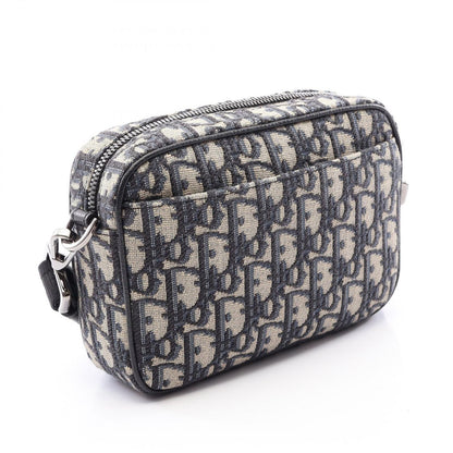 Dior Shoulder Bag Safari Oblique Ivory Navy Black Canvas Leather Mini — view 2