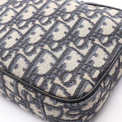 Dior Shoulder Bag Safari Oblique Ivory Navy Black Canvas Leather Mini — view 7