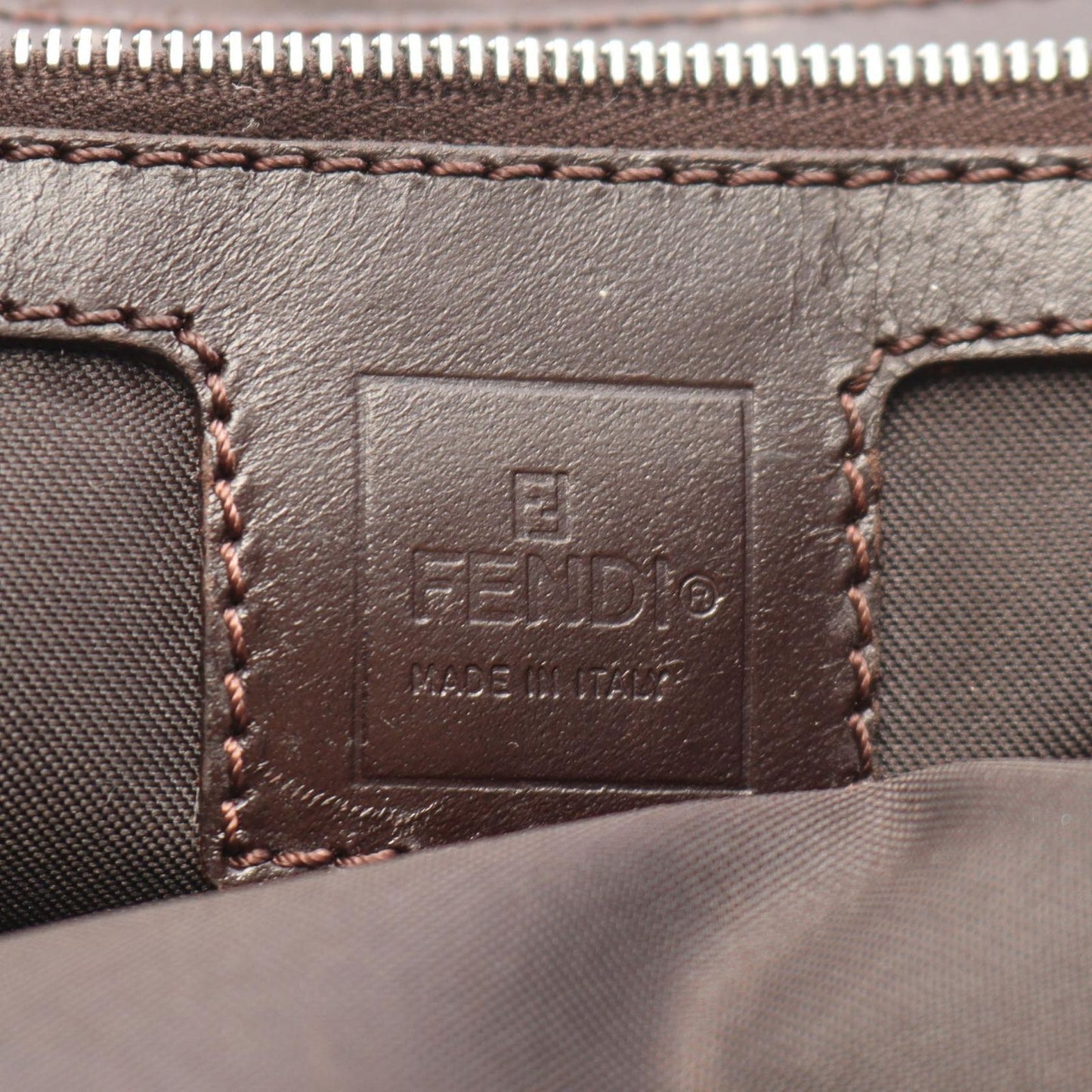 Fendi Tote Zucca Brown Black Canvas Leather Handbag — view 4