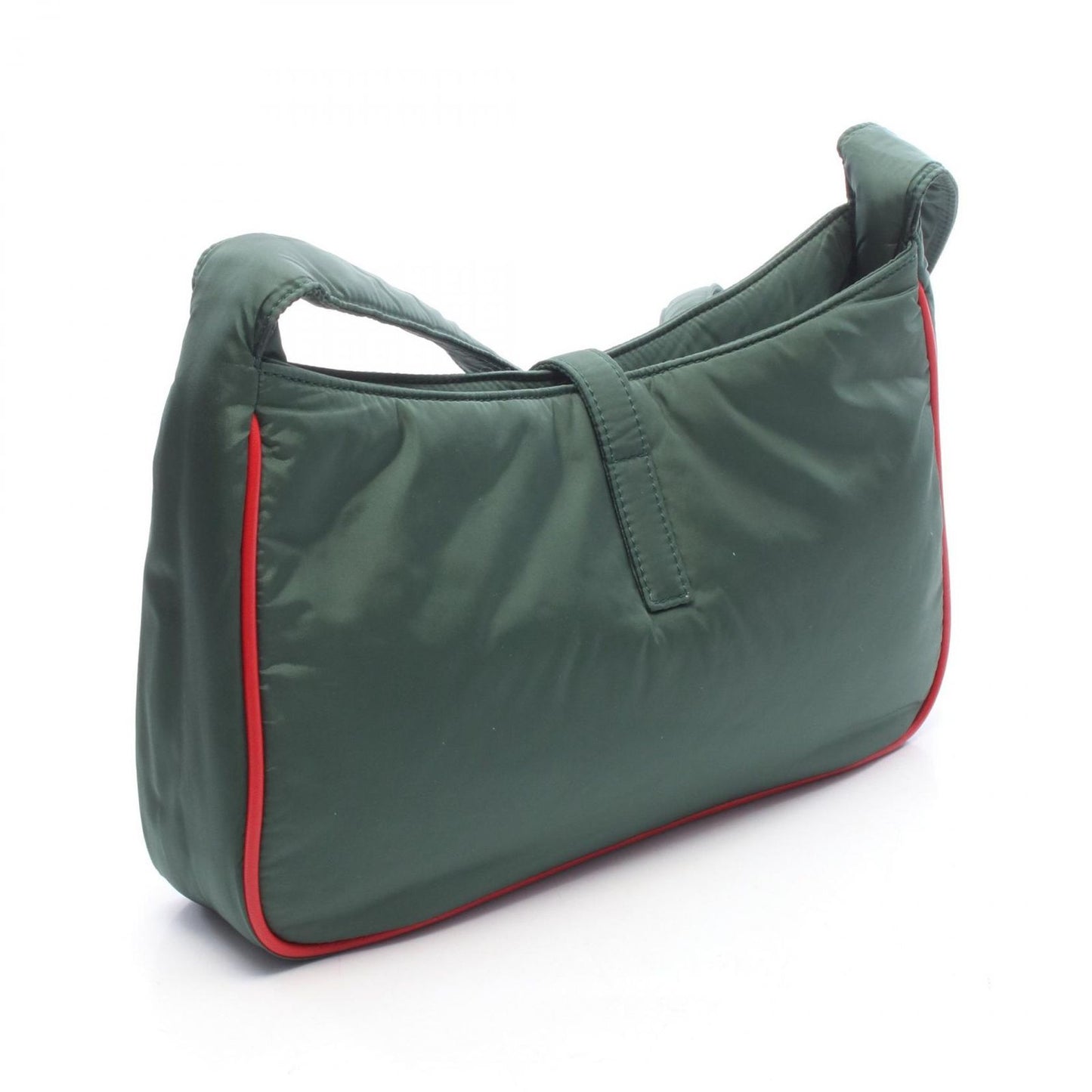 Saint Laurent Paris Shoulder Buckle Cassette Green Red Nylon Leather Le 5 a 7 — view 2