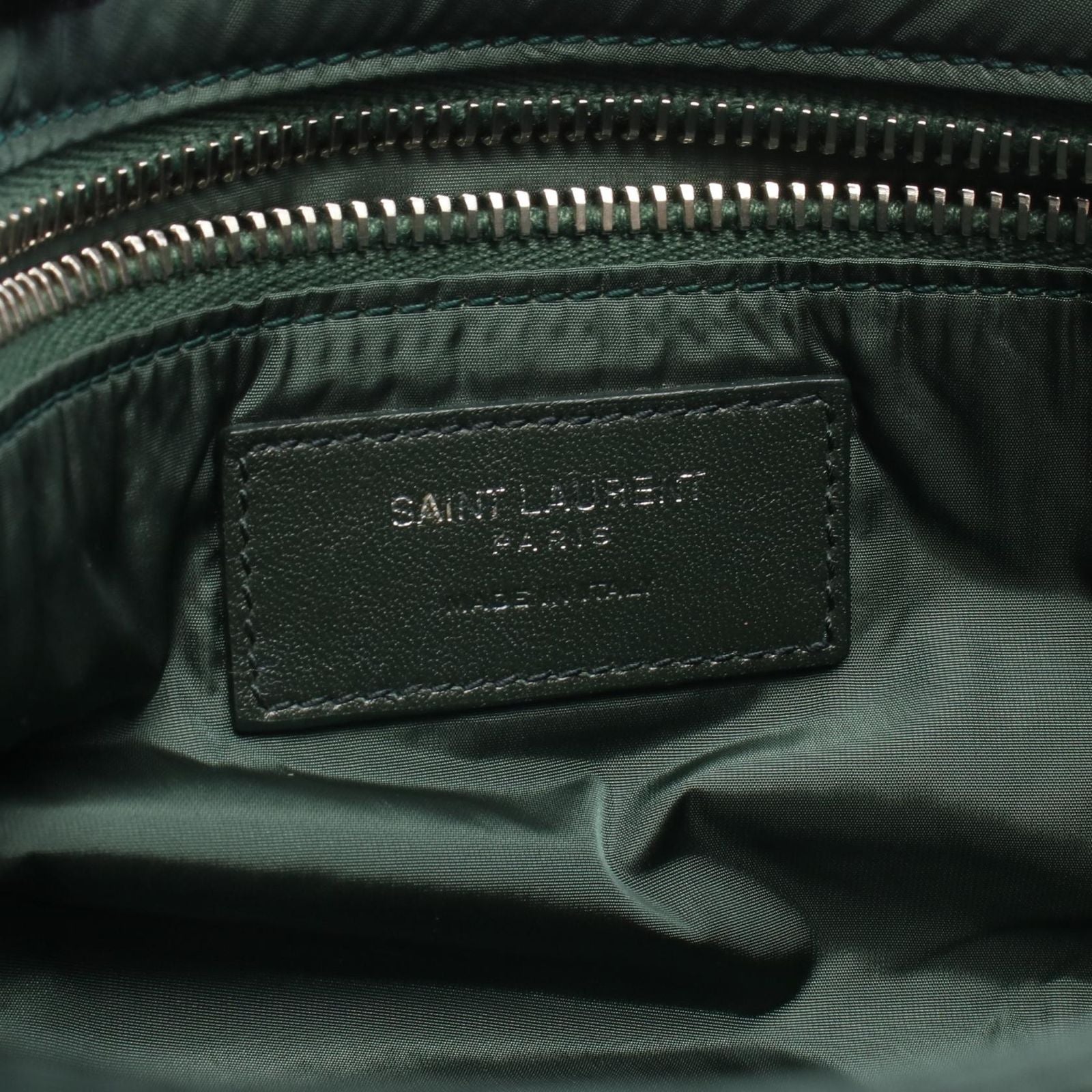Saint Laurent Paris Shoulder Buckle Cassette Green Red Nylon Leather Le 5 a 7 — view 4