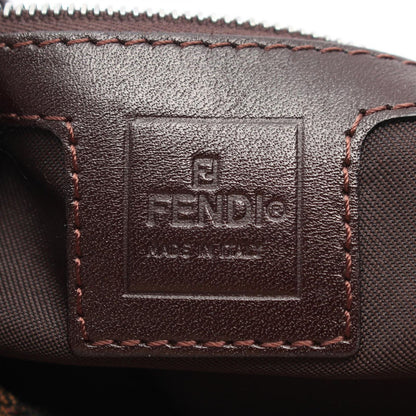 Fendi Shoulder Bag Zucca Brown Black Canvas Leather — view 4