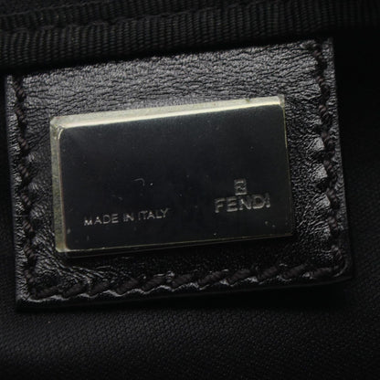 Fendi Tote Zucchino Black Canvas Leather — view 4