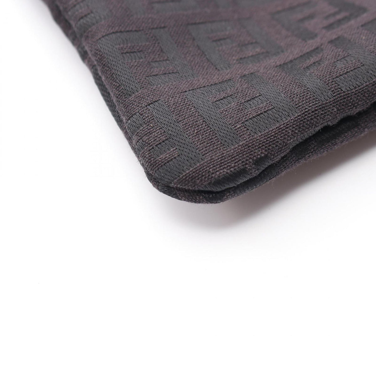 Fendi Tote Zucchino Black Canvas Leather — view 5