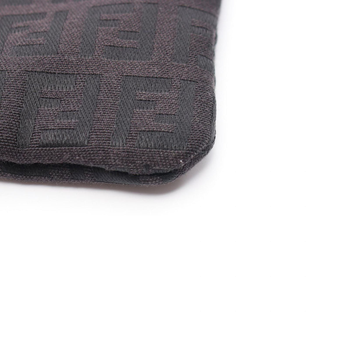 Fendi Tote Zucchino Black Canvas Leather — view 6