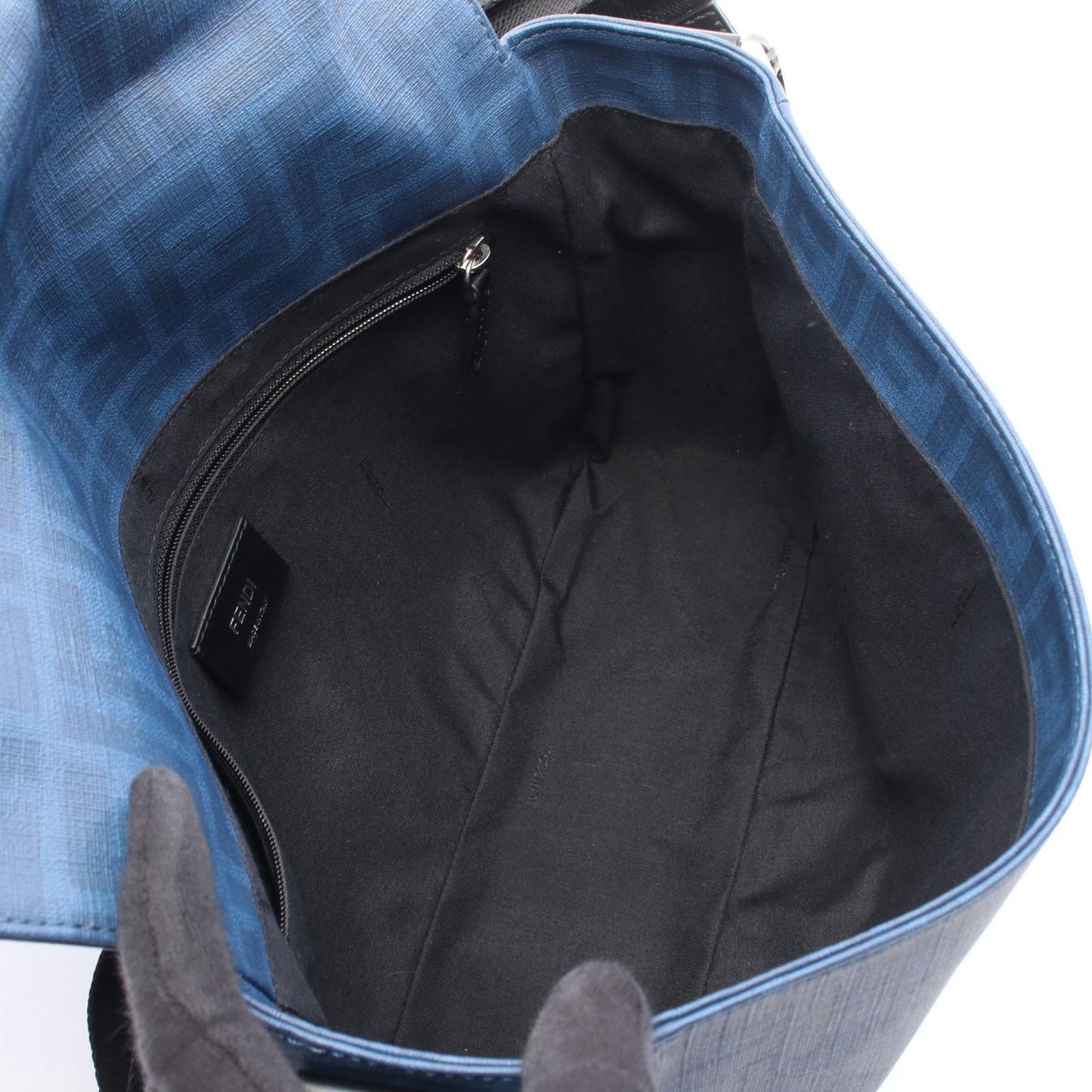 Fendi Shoulder Bag Zucca Blue Leather — view 3