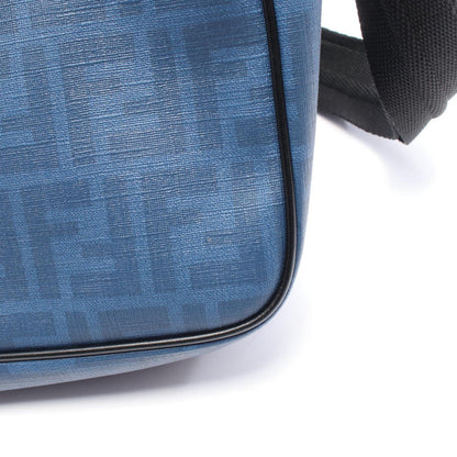 Fendi Shoulder Bag Zucca Blue Leather — view 5
