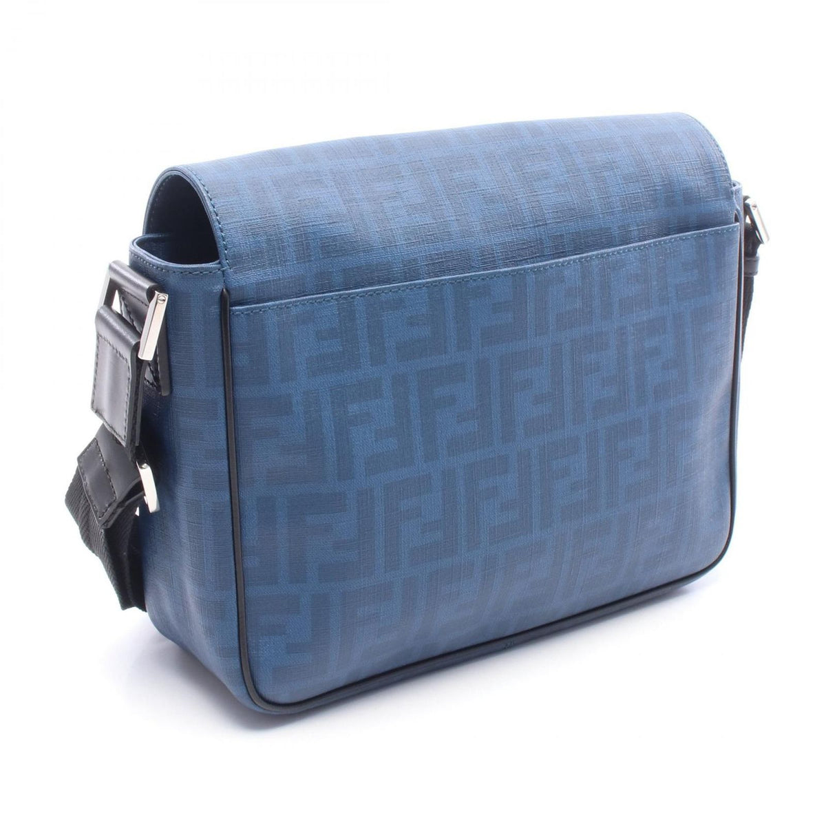 Fendi Shoulder Bag Zucca Blue Leather — view 2