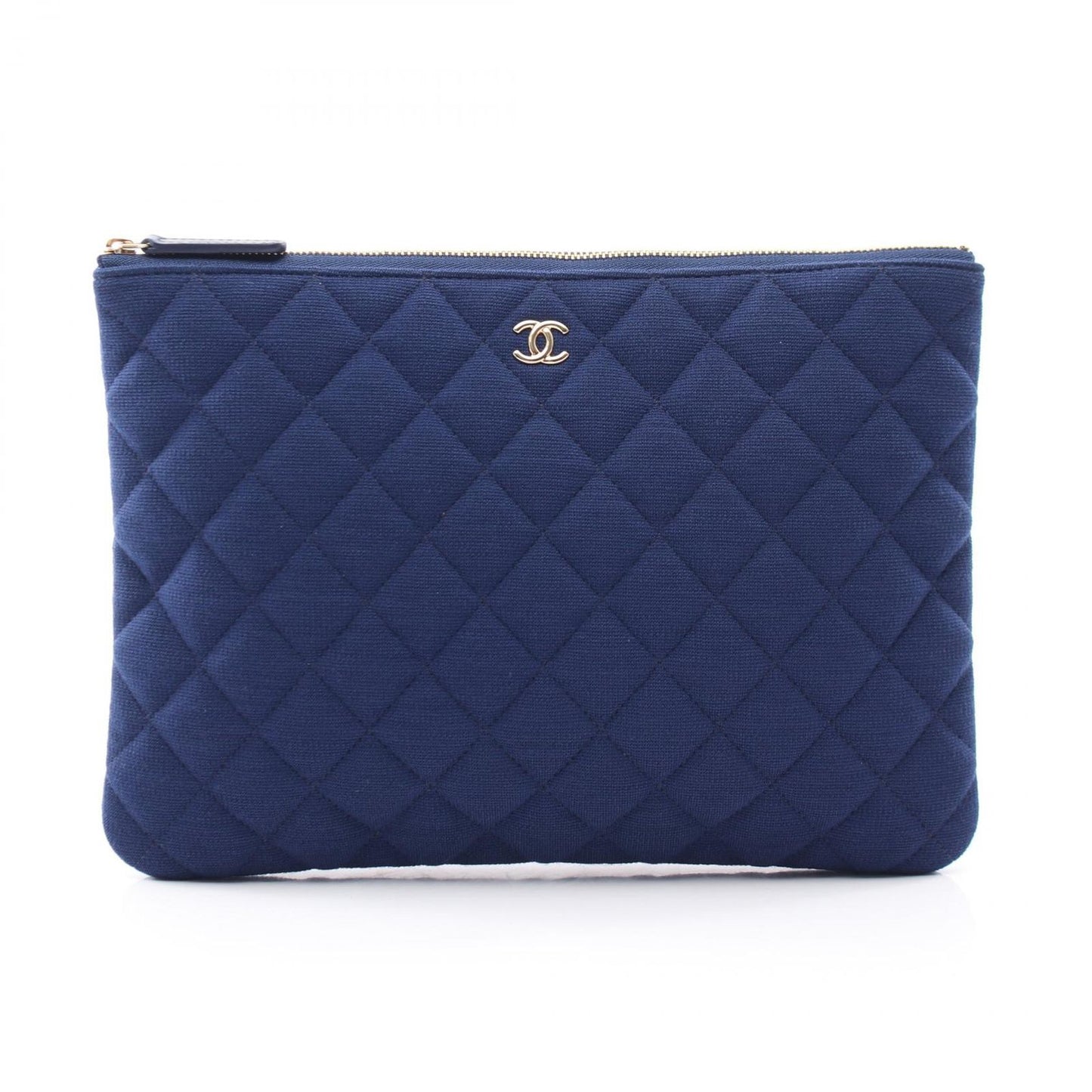 Chanel Clutch Quilted Blue Cotton
