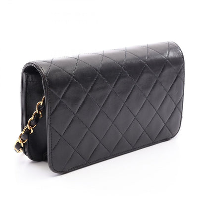 Chanel Shoulder Bag Mini Quilted Push Lock Full Flap Black Lambskin Small Chain — view 2