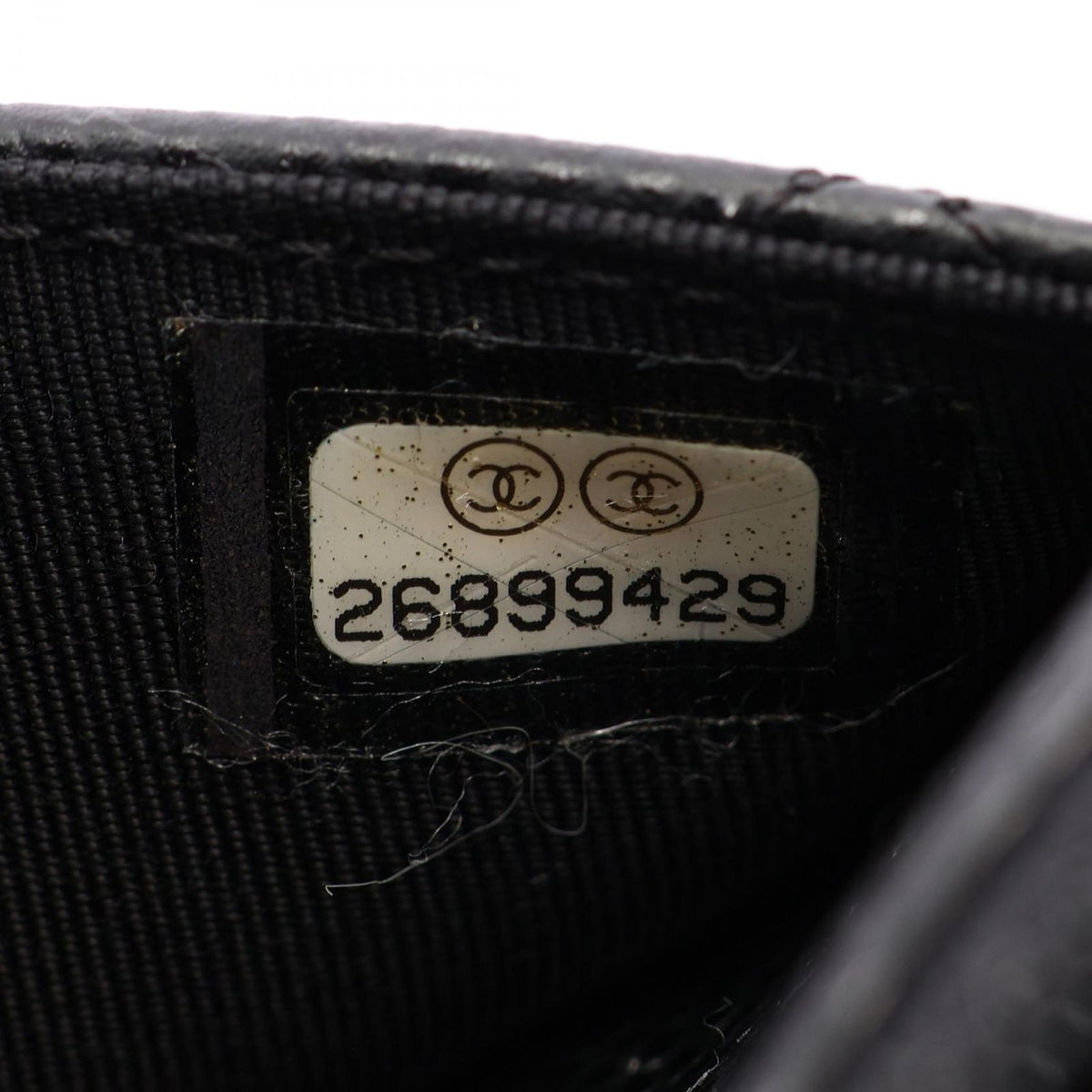 Chanel Shoulder Bag Quilted Black Caviar Leather Chain Wallet — view 5