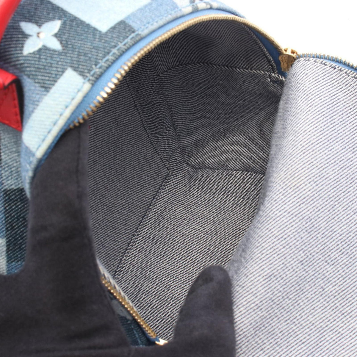 Louis Vuitton Backpack Palm Springs Mini Monogram Denim Canvas — view 3