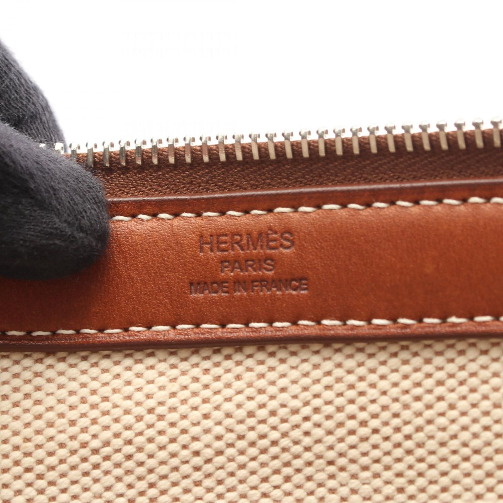 Hermes Tote Cabas Mirror MM Ecru Fauve — view 4